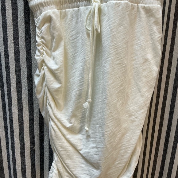 NWT Tart Collections White Ivory organic slub cotton ruched sides on skirt XS S - Picture 10 of 14